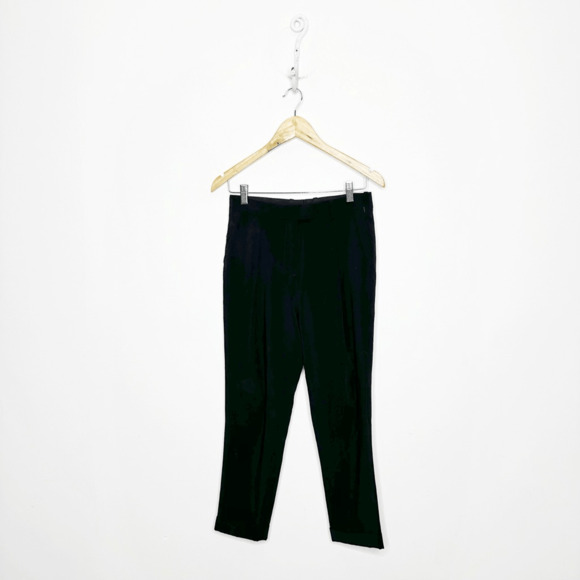 COS Pleated Straight Leg Black POLY blend career minimalist womens size 2 - Picture 1 of 7